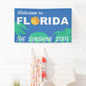 Banderoles Bienvenue sur le panneau routier de la Floride (En situation)
