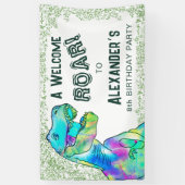 Banderoles Bienvenue T-Rex Roar Dinosaur 8e fête d'anniversai (Vertical)