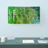 Banderoles Bienvenue White and Green Family Name Tree Reunion (Salon professionnel)