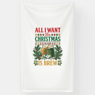 Banderoles Bières de Noël Brew Verres à bière Pins Houblon