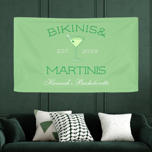 Banderoles Bikinis Et Martinis Green Beach Bachelorette