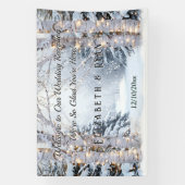 Banderoles Birch Trees Pine Trees Winter Wonderland Mariage (Verticale)