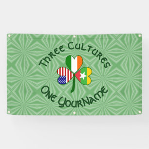 Banderoles Birmanie Myanmar Irlandais USA Trèfle Personnalisé