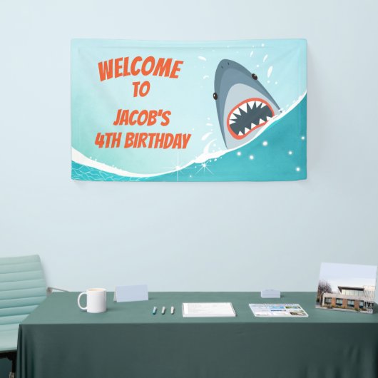 Banderoles Birthday Banner Pool party garçon Ocean Splish (Salon professionnel)