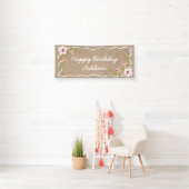 Banderoles Birthday Sign, Kraft Colored Floral (En situation)