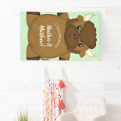 Banderoles Bison Buffalo Baby shower vert (En situation)