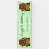 Banderoles Bison Buffalo fête d'anniversaire Vert (Vertical)