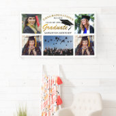 Banderoles Black And Gold 2025 Graduation 5 Collage photo (En situation)