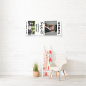 Banderoles Black And White 3 Photo Graduation Verticale 2025 (En situation)