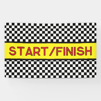 Banderoles Black and white Racing START finish Line Banner