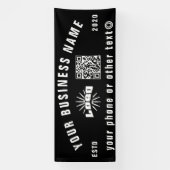 Banderoles Black Business logo Qr code extérieur 10' long Vin (Verticale)