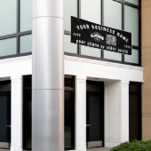 Banderoles Black Business logo Qr code extérieur 10' long Vin (Bâtiment extérieur)