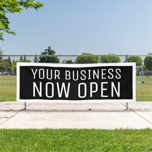 Banderoles Black Custom Now Open Banner (Insitu)