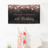Banderoles Black Foil Rose Gold Parties scintillant 40e anniv (En situation)
