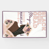 Banderoles Black Girl Grad Magic Floral Graduation (Horizontal)