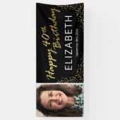 Banderoles Black Gold 40th Birthday Picture (Vertical)