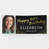 Banderoles Black Gold 40th Birthday Picture (Horizontal)