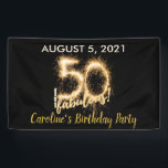 Banderoles Black Gold 50 et toujours Fabulous 50th Birthday P<br><div class="desc">Une bannière fantaisie,  noire et dorée moderne 50e anniversaire vous pouvez personnaliser pour votre fête de cinquantième anniversaire bash. Les couleurs de texte or et or pâle peuvent être modifiées ainsi que la police et la taille de police à l'aide du menu d'édition.</div>