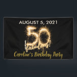 Banderoles Black Gold 50 et toujours Fabulous 50th Birthday P<br><div class="desc">Une bannière fantaisie,  noire et dorée moderne 50e anniversaire vous pouvez personnaliser pour votre fête de cinquantième anniversaire bash. Les couleurs de texte or et or pâle peuvent être modifiées ainsi que la police et la taille de police à l'aide du menu d'édition.</div>