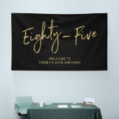 Banderoles Black & Gold 85th Birthday Party Welcome Banner (Salon professionnel)