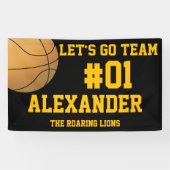 Banderoles Black Gold Basketball Team Spirit (Horizontal)