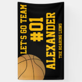 Banderoles Black Gold Basketball Team Spirit (Vertical)