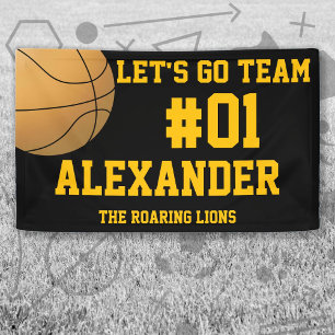 Banderoles Black Gold Basketball Team Spirit