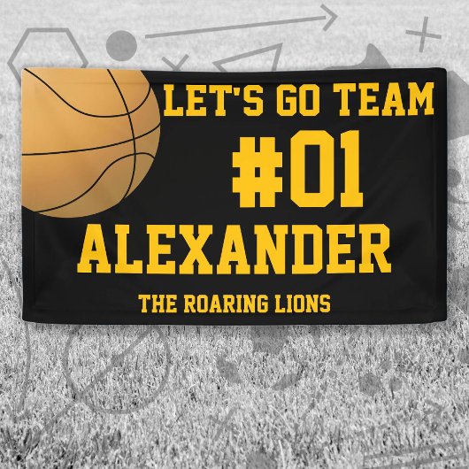 Banderoles Black Gold Basketball Team Spirit