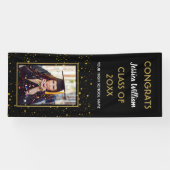 Banderoles Black Gold Confetti 2023 Photo Graduation Party (Horizontal)