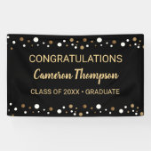 Banderoles Black Gold Custom Félicitations Graduation (Horizontal)