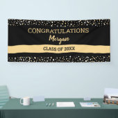 Banderoles Black Gold Félicitations Grand Nom Élégant (Salon professionnel)