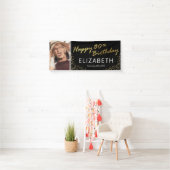 Banderoles Black Gold Happy 80th Birthday Photo (En situation)