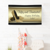 Banderoles Black Gold High talon chaussure fête d'anniversair (En situation)