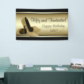 Banderoles Black Gold High talon chaussure fête d'anniversair (Salon professionnel)