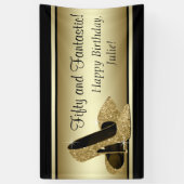 Banderoles Black Gold High talon chaussure fête d'anniversair (Vertical)