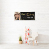 Banderoles Black Gold Joyeux 90e anniversaire photo (En situation)