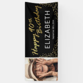 Banderoles Black Gold Joyeux 90e anniversaire photo (Vertical)