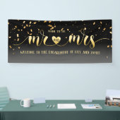 Banderoles Black Gold Mr et Mrs Fiançailles Banner (Salon professionnel)