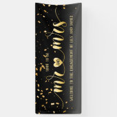 Banderoles Black Gold Mr et Mrs Fiançailles Banner (Vertical)