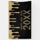 Banderoles Black & Gold Parties scintillant Drip Bonne année (Vertical)