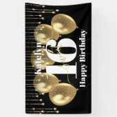 Banderoles Black Gold Parties scintillant Sweet 16 Balloons d (Vertical)