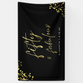 Banderoles Black Gold Script Cinquante et fabuleux anniversai (Vertical)