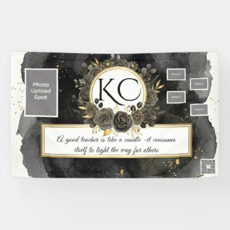 Banderoles Black Gold Teacher Appreciation Photo Banner