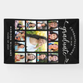 Banderoles Black Graduation K-12 Modern Script Photo Collage (Horizontal)