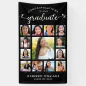 Banderoles Black Graduation K-12 Modern Script Photo Collage (Vertical)