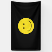 Banderoles Black Jaune Sourire Grin Face Heureux (Vertical)