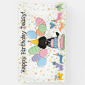 Banderoles Black Labradoodle Chien fête d'anniversaire (Vertical)