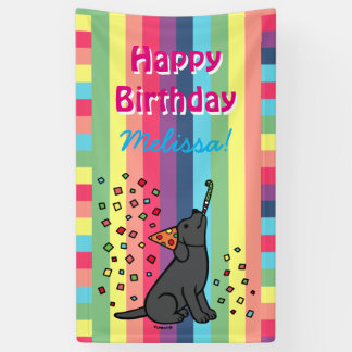 Banderoles Black Labrador Birday Party Confetti