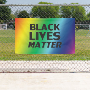 Banderoles Black Lives Matt rainbow dégradé couleurs lgbt