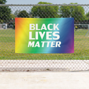 Banderoles Black Lives Matt rainbow gradient lgbt pride